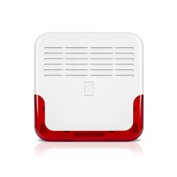 Optische/akustische Außensirene, Blitzlicht rot, bis 120db, EN Grad 2