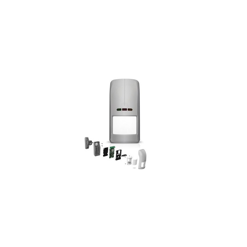Dual PIR/MW-Bewegungsmelder, 15m/100°, grau, außen