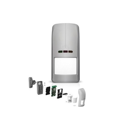 Dual PIR/MW-Bewegungsmelder, 15m/100°, grau, außen