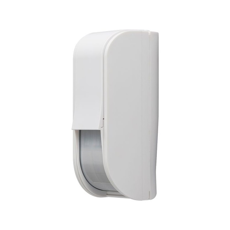 Dual-PIR/MW-Vorhang-Bewegungsmelder, 12x2,4 m, IP55, außen, Haustierimmun, weiß