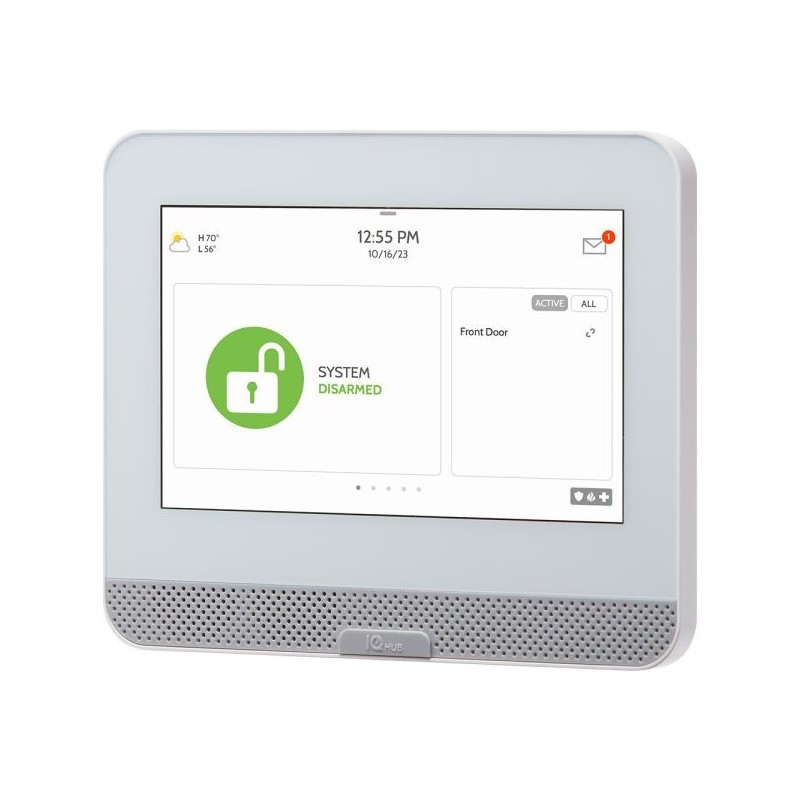 IQ4 Hub, Funk-Alarmzentrale, 7" Touchscreen, LTE, WLAN, Grad 2, weiß, kompatibel mit PowerG-Funktechnologie