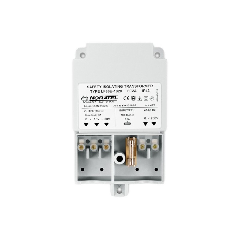 Transformator, 230V/20V, 60VA