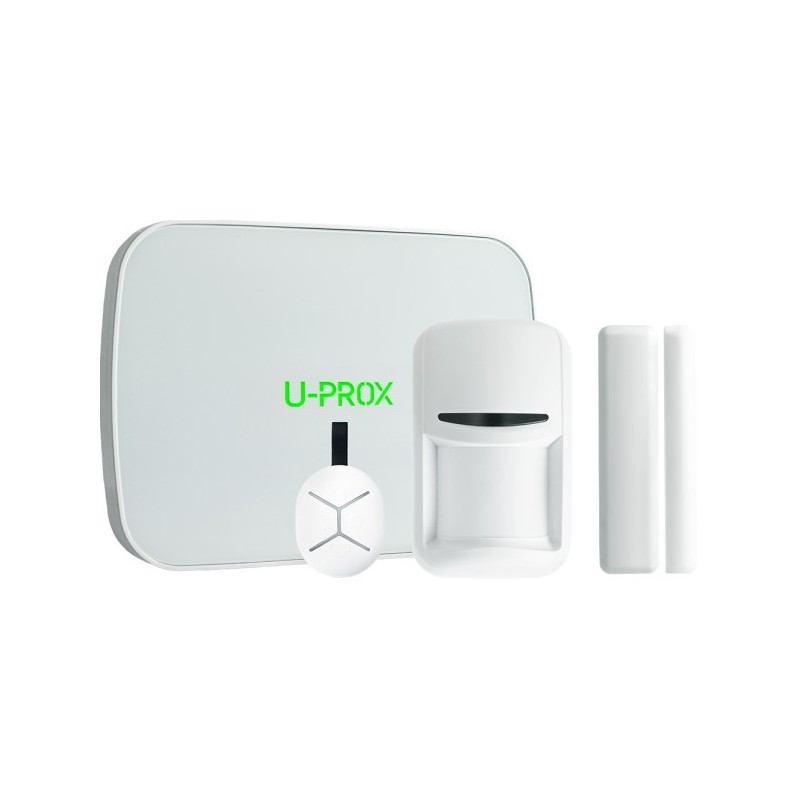 Funk-Alarmzentralen-Set, 250 ML, inkl. PIR-Bewegungsmelder, Magnetkontakt und Handsender, weiß