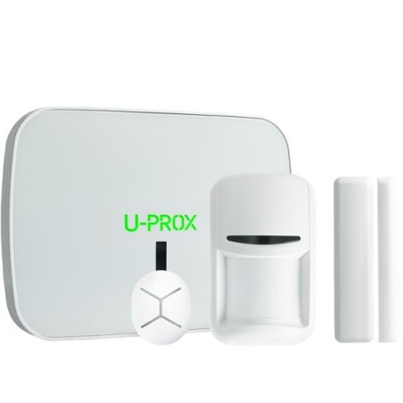 Funk-Alarmzentralen-Set, 250 ML, inkl. PIR-Bewegungsmelder, Magnetkontakt und Handsender, weiß