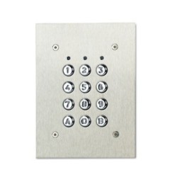 BUS-Standalone-Codeschalter mit Leser, 125 kHz, Edelstahl gebürstet mit Metalltasten, UP
