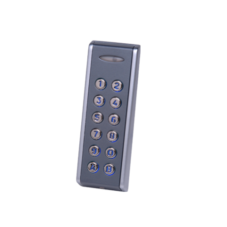 Schmaler Tastaturleser mit Hintergrundbeleuchtung, standalone, mattgrau, IP65