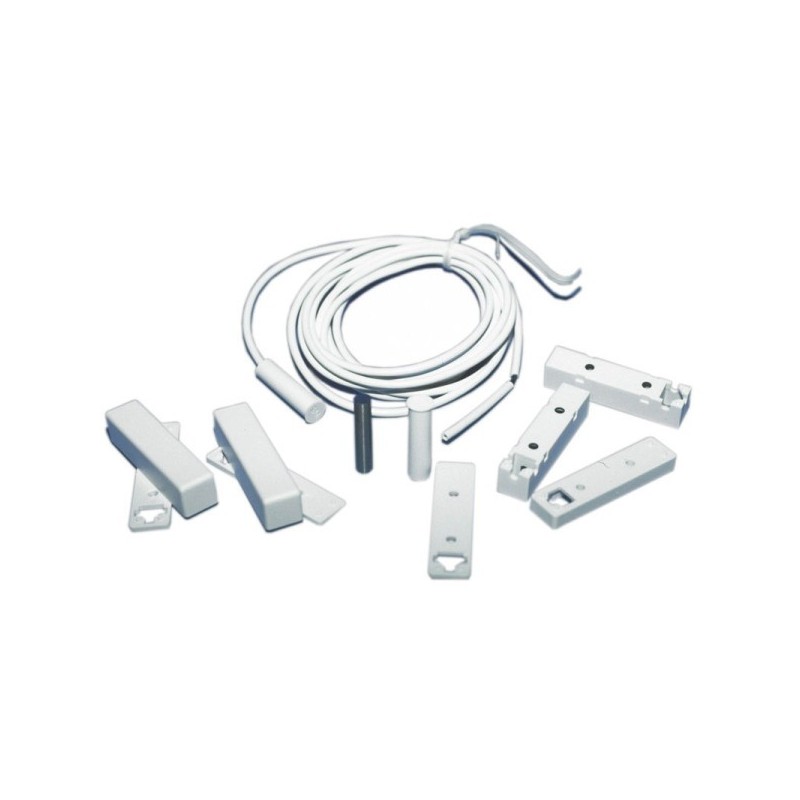Einbau- Aufbaumagnetkontakt, weiß, 20m Kabel, VdS