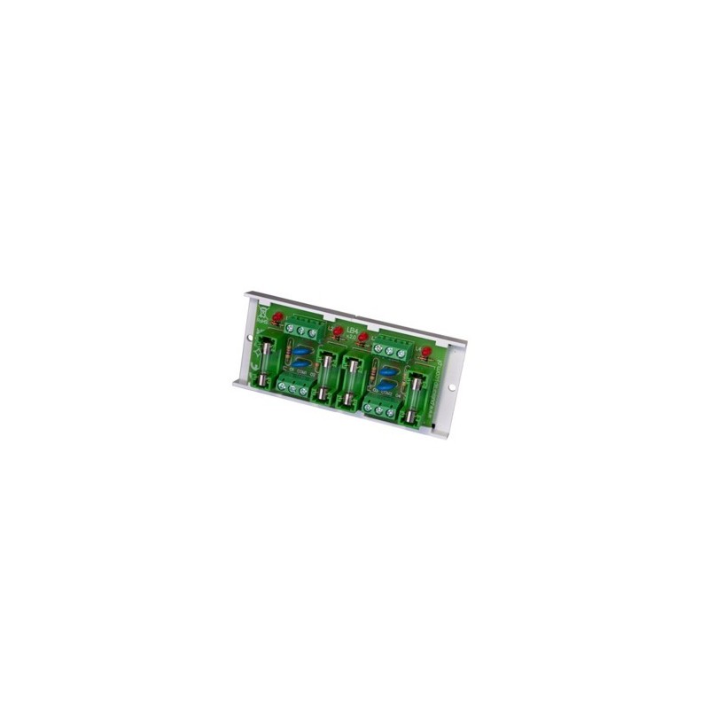 Stromverteilerplatine für 10-24VDC/AC mit Glasrohrsicherungen