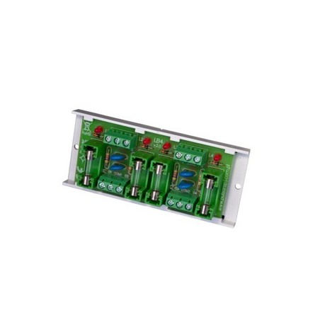 Stromverteilerplatine für 10-24VDC/AC mit Glasrohrsicherungen