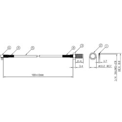 GSM-Kabel, Adapterkabel, MMCX-Anschluss m. SMA-Anschluss, für Visonic