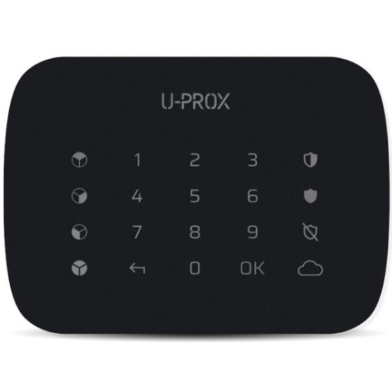 U-PROX Bedienteil, Tastatur, 4 Bereiche, 868 - 868,6 MHz, Grad 2, schwarz