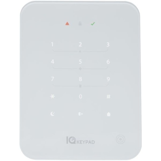 Qolsys Funk-Bedienteil-Set, 868 MHz, 912 - 919 MHz, Touch-Tastatur, Summer, Leser, inkl. 4 RFID-Schlüsselanhänge, Grad 2, weiß