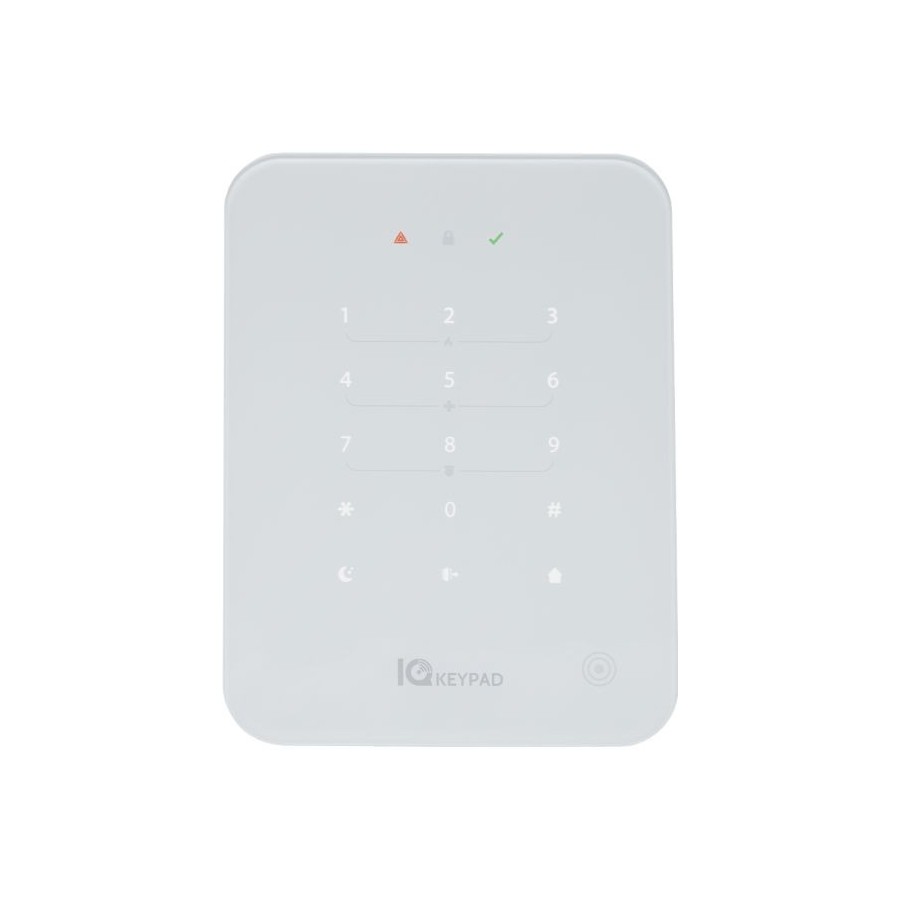 Qolsys Funk-Bedienteil-Set, 868 MHz, 912 - 919 MHz, Touch-Tastatur, Summer, Leser, inkl. 4 RFID-Schlüsselanhänge, Grad 2, weiß