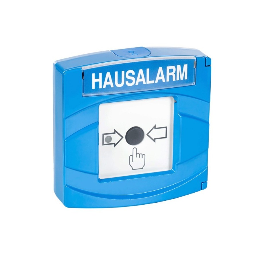 Aritech Druckknopfmelder "Hausalarm", IP43, blau