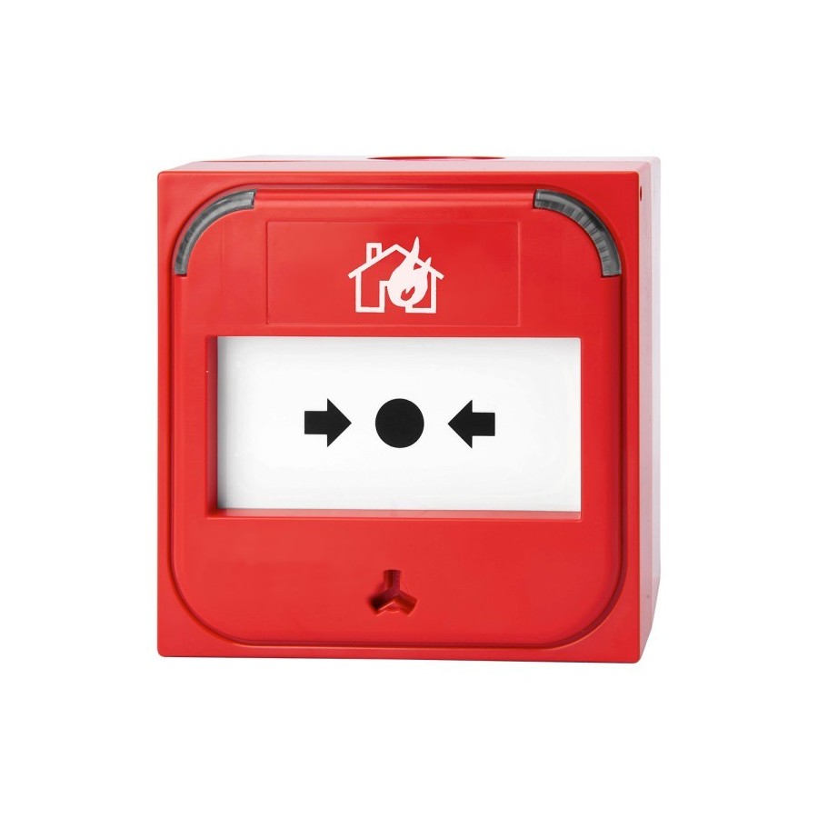 Aritech Druckknopfmelder "Symbol Haus&Flamme", rot