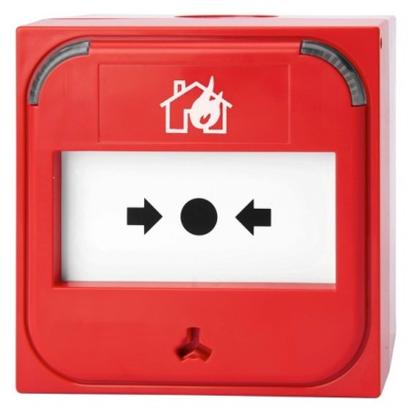 Druckknopfmelder "Symbol Haus&Flamme", rot