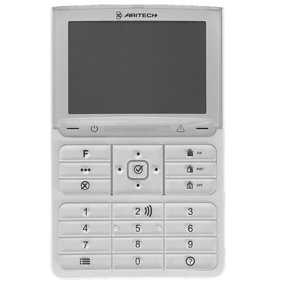 Aritech Axon-Bedienteil, mit LCD-Display, weiß