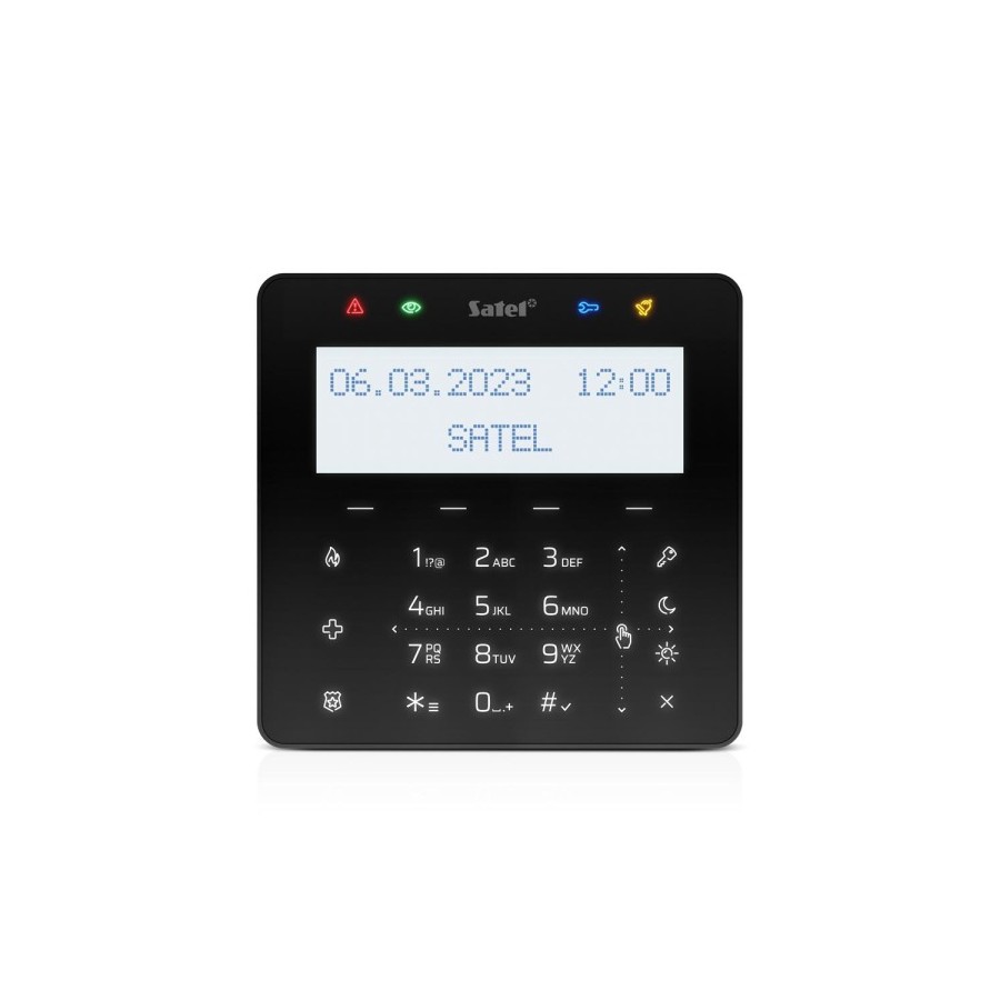 Satel Bedienteil schwarz mit Display, Touch-Tastatur m. Mifare Leser