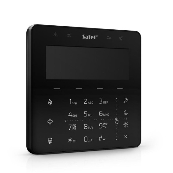 Satel Bedienteil schwarz mit Display, Touch-Tastatur m. Mifare Leser