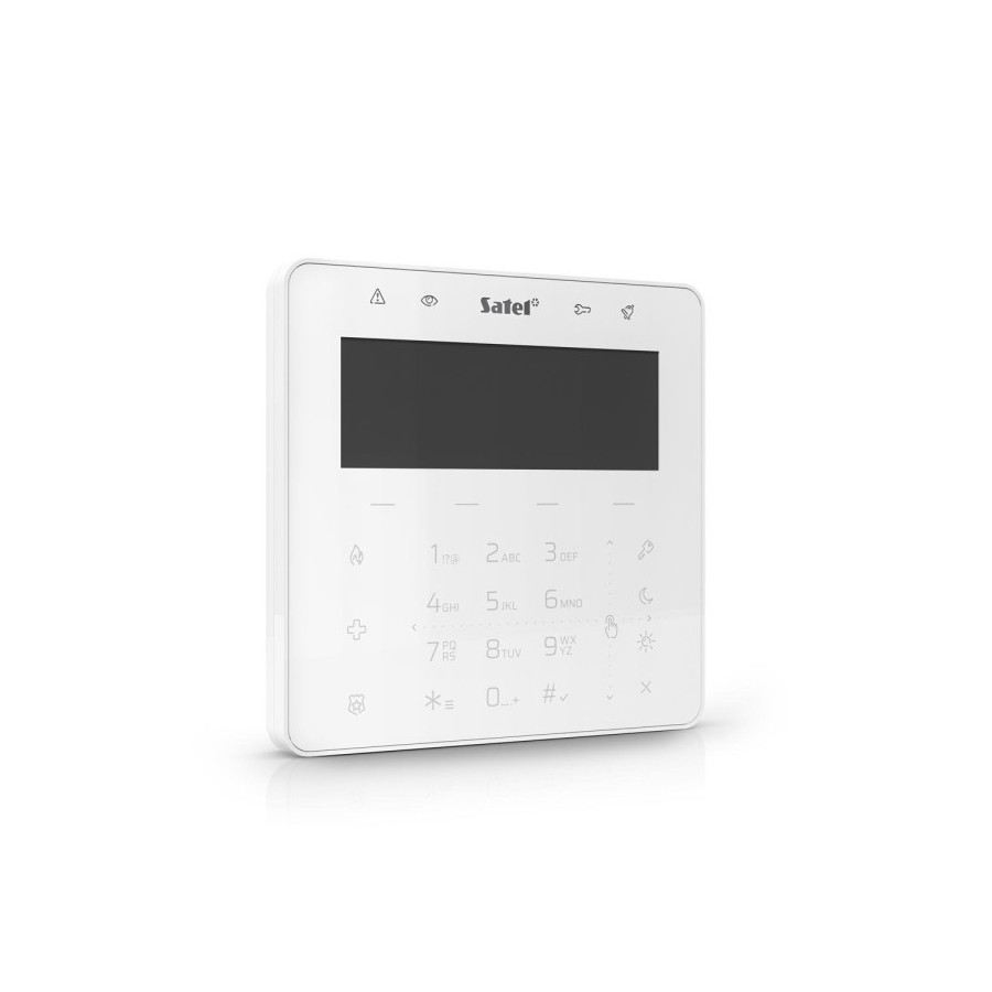 Satel Bedienteil weiß mit Display, Touch-Tastatur m. Mifare Leser