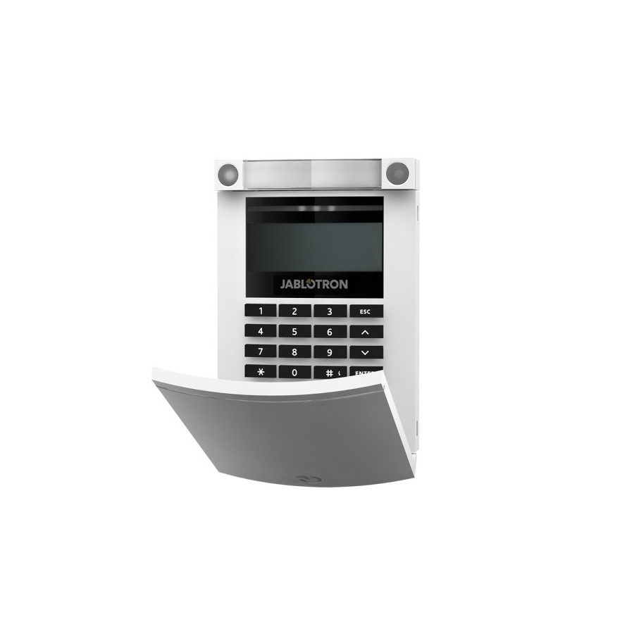 Jablotron Funk-Bedienteil mit LCD-Display, Codetastatur und Leser, weiß Jablotron Funk-Bedienteil mit LCD-Display, Codetastatur und Leser, weiß