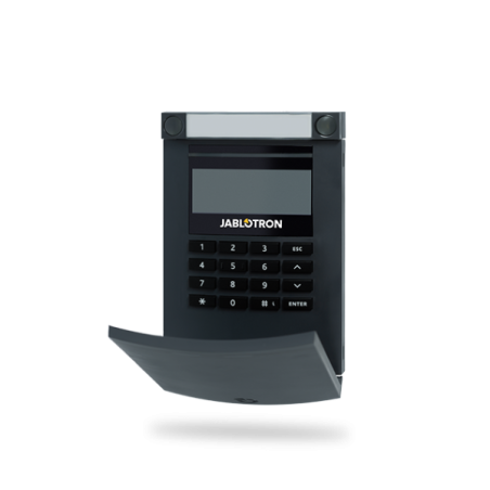 Jablotron Funk-Bedienteil mit LCD-Display, Codetastatur und Leser, anthrazit