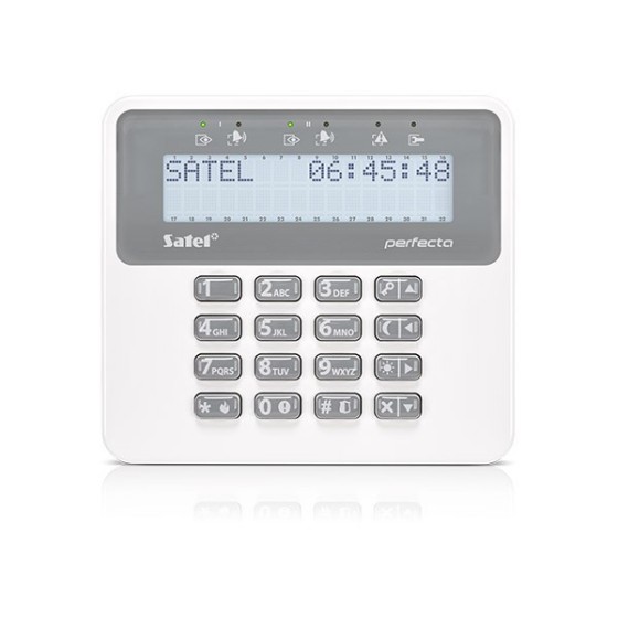 Satel Perfecta Bedienteil, LCD-Display, weiß-grau