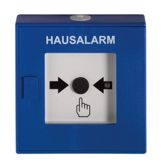 Druckknopfmelder mit Isolator, Blau, Hausalarm, 2000er-Serie
