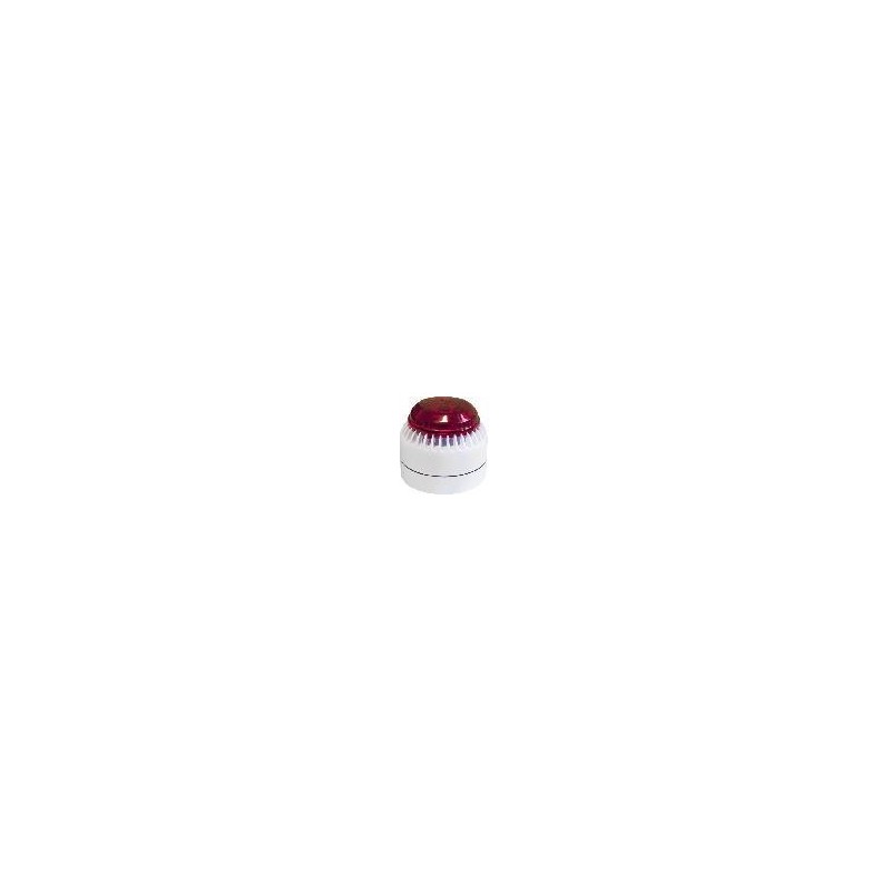 Akust./Opt. Signalgeber - AP-Kunststoffgehäuse weiß,Blitzlampe rot