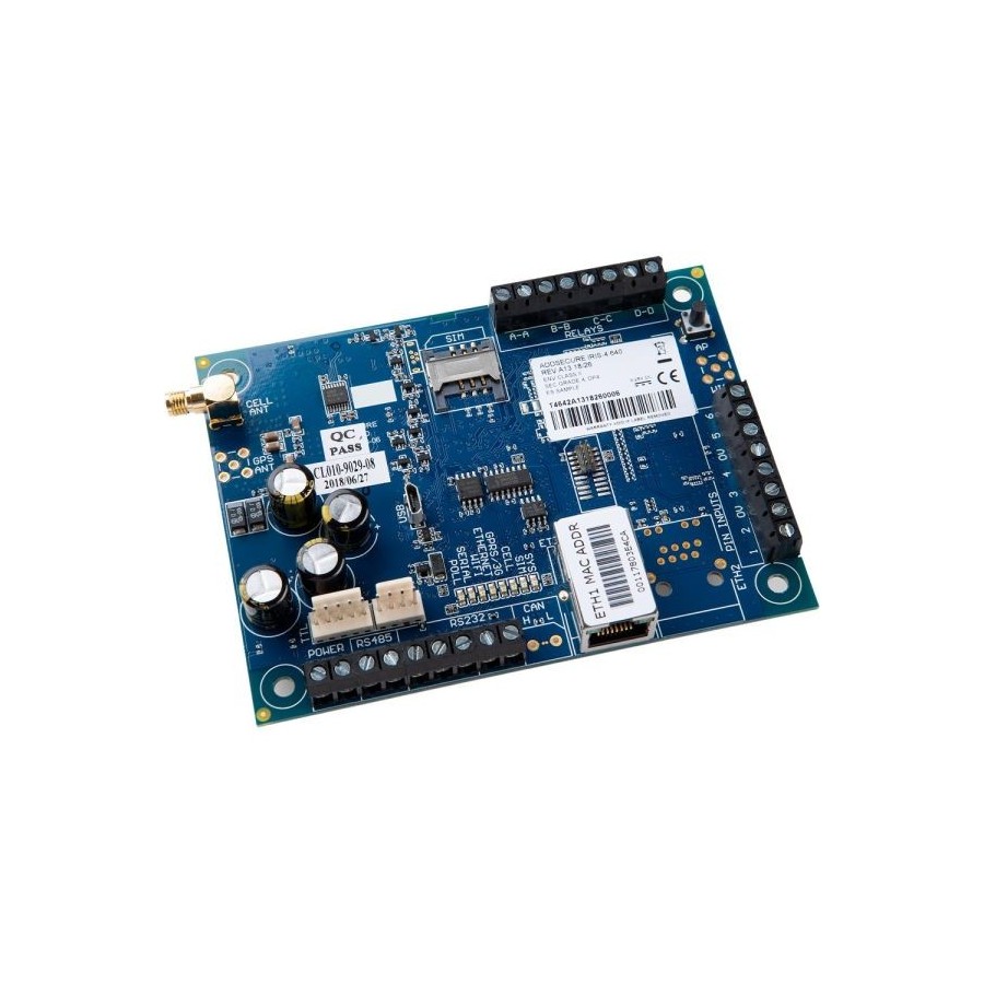 AddSecure IP/4G-Wählgerät, Platinenversion, 6 Pin-Eingänge AddSecure IP/4G-Wählgerät, Platinenversion, 6 Pin-Eingänge