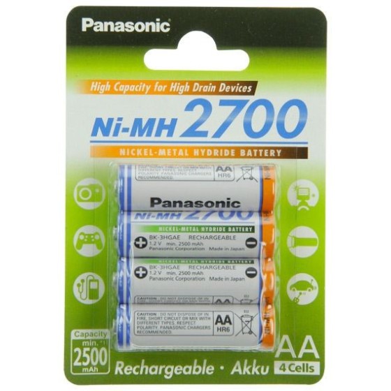 Panasonic High Capacity BK-3HGAE AAMig 4er Blister