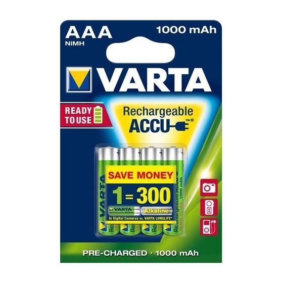 VARTA RECHARGE ACCU Power AAA 1000 mAh Blister 4