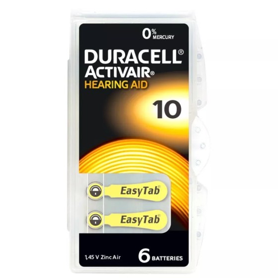 Duracell EasyTab 10 Hörgerätebatterie 6er Blister