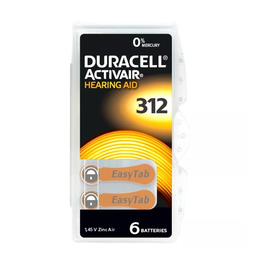 Duracell EasyTab 312 Hörgerätebatterie 6er Blister Duracell EasyTab 312 Hörgerätebatterie 6er Blister