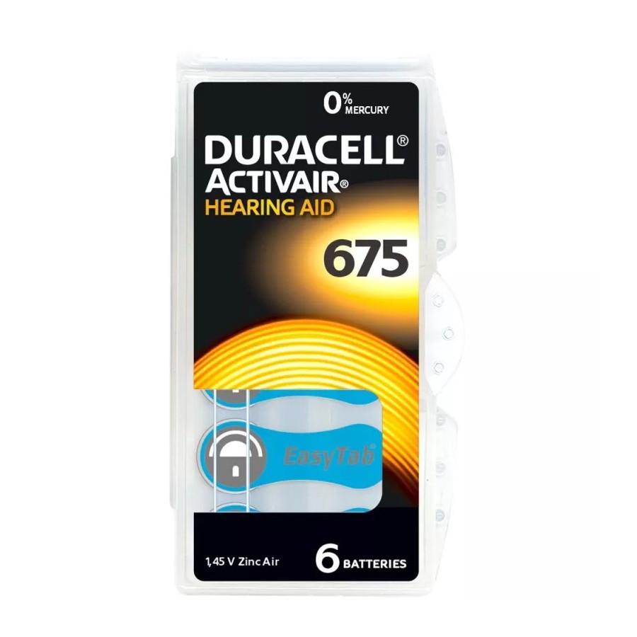 Duracell EasyTab 675 (PR44) Hörgerätebatterie 6er Blister Duracell EasyTab 675 (PR44) Hörgerätebatterie 6er Blister