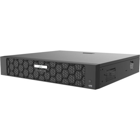 Uniview IP-PoE-Rekorder, 32 Kanäle IP, 16 Kanäle PoE, 4x SATA à 16 TB, NDAA, 1.5U, schwarz