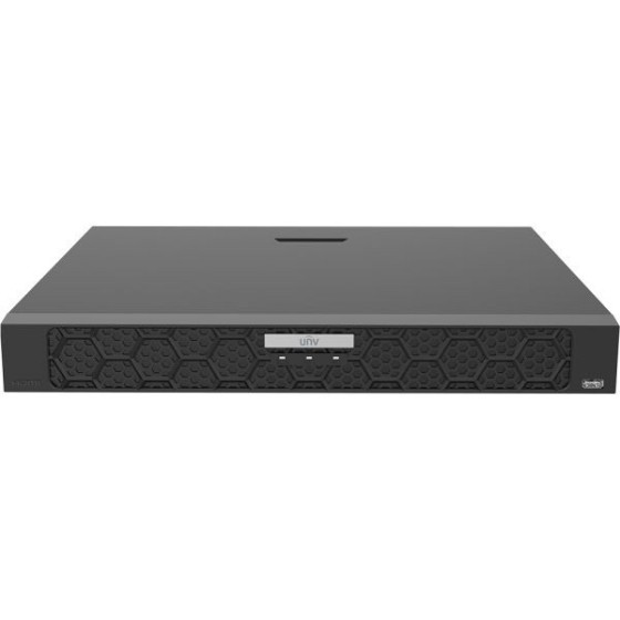 Uniview IP-PoE-Rekorder, 16 Kanäle IP, 16 Kanäle PoE, 2x SATA à 16 TB
