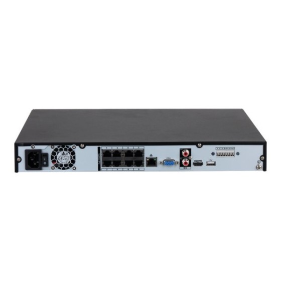 Dahua WizSense IP-Rekorder, 8 Kanäle, 8x PoE, H.265+, 2 SATA à 16TB
