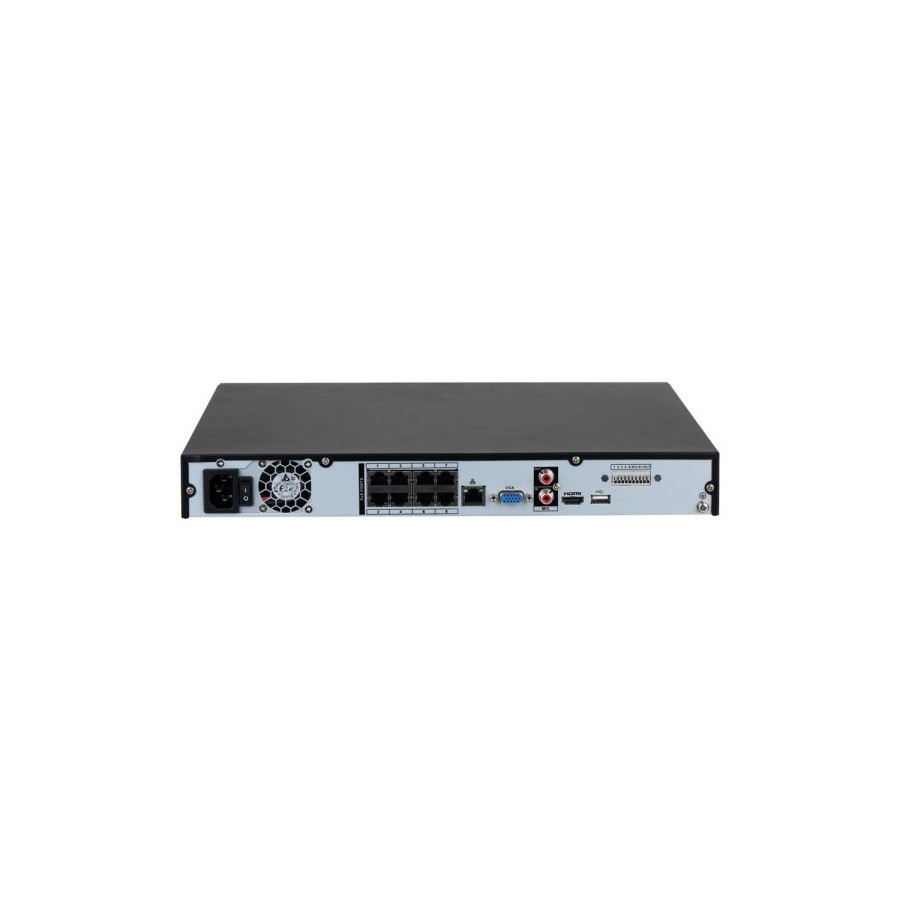 Dahua WizSense IP-Rekorder, 8 Kanäle, 8x PoE, H.265+, 2 SATA à 16TB