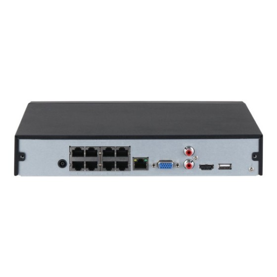 Dahua WizSense IP-Rekorder, 8 Kanäle, 8x PoE, H.265+, 1 SATA à 16TB