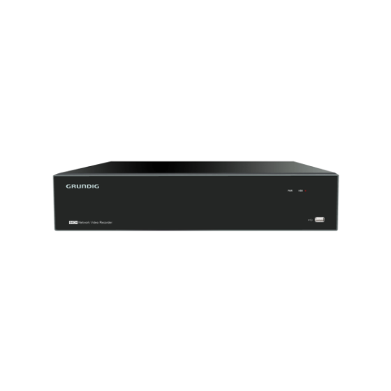 Grundig IP-Rekorder, 64 Kanäle, max. 8MP, H.265+, 8 SATA à 12TB