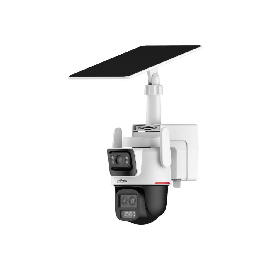 Dahua 4G IP-Dual-Lens-PT-Dome-Batterie-Kamera, mit Solarpanel, weiß