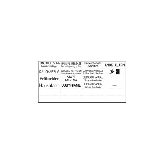 Universelle Beschriftungsfeldfolie für große Handmelder ABS, schwarz