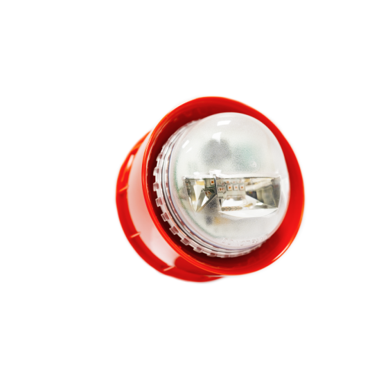 Ringbusgespeister kombinierter Alarmgeber für Wandmontage, EN54-23 W Klasse, roter Blitz, rotes Gehäuse