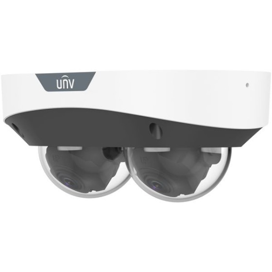 Uniview IP-Dual-Head-Dome-Kamera, 2x 4 MP, 2,8 mm, IR 30 m, IP67, IK10, NDAA, weiß