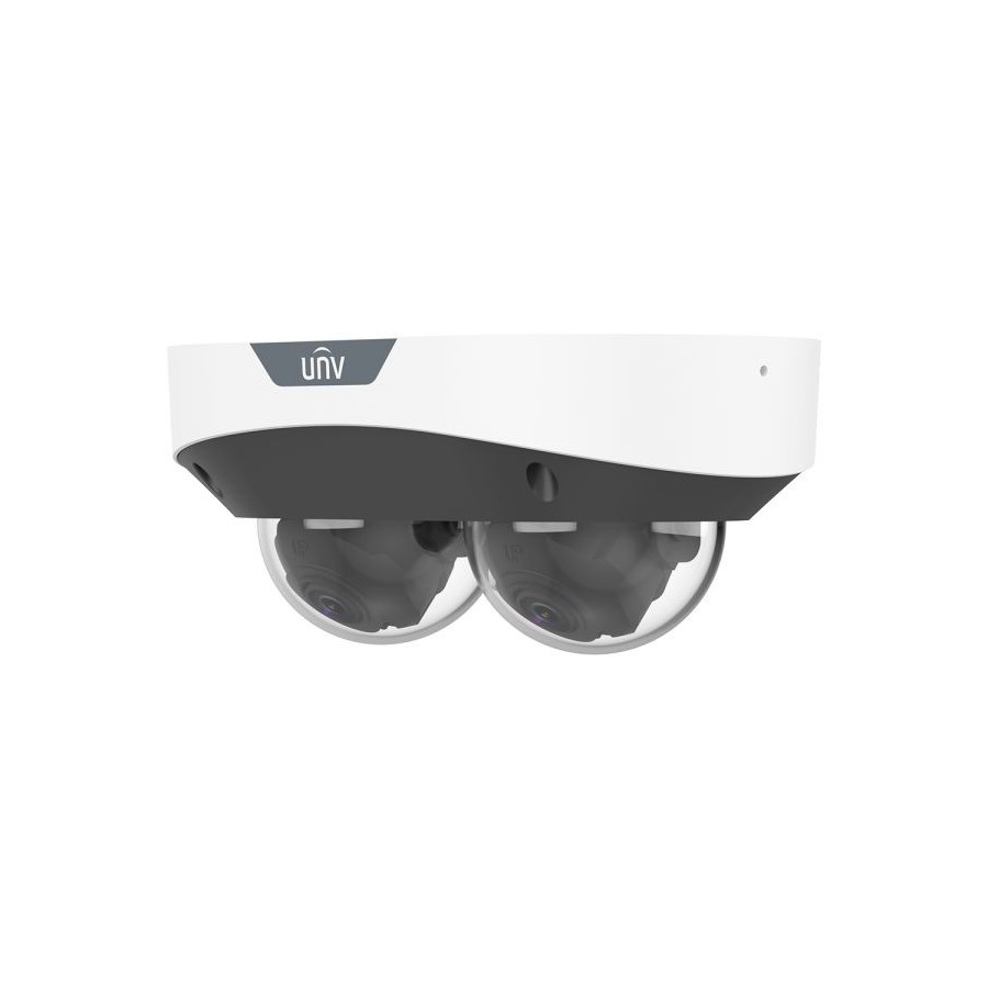 Uniview IP-Dual-Head-Dome-Kamera, 2x 4 MP, 2,8 mm, IR 30 m, NDAA, weiß