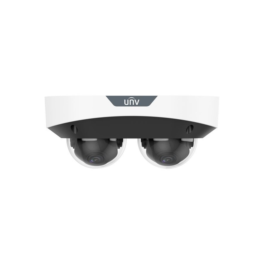 Uniview IP-Dual-Head-Dome-Kamera, 2x 4 MP, 2,8 mm, IR 30 m, NDAA, weiß