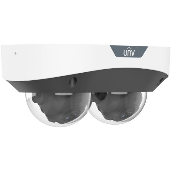 Uniview IP-Dual-Head-Dome-Kamera, 2x 4 MP, 2,8 mm, IR 30 m, NDAA, weiß