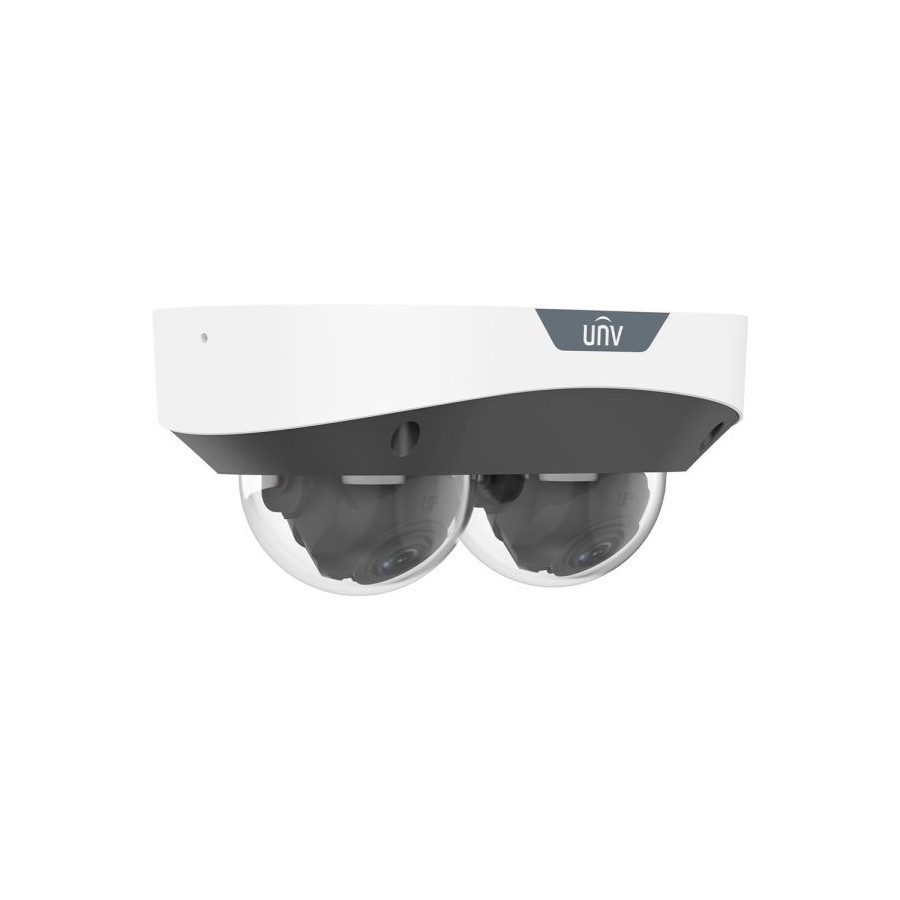 Uniview IP-Dual-Head-Dome-Kamera, 2x 4 MP, 2,8 mm, IR 30 m, NDAA, weiß