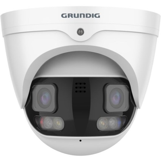Grundig SMART IP-Eyeball-Panorama-Kamera, 8 MP, 2x 2,8 mm, IR 30 m, IP67, NDAA, weiß